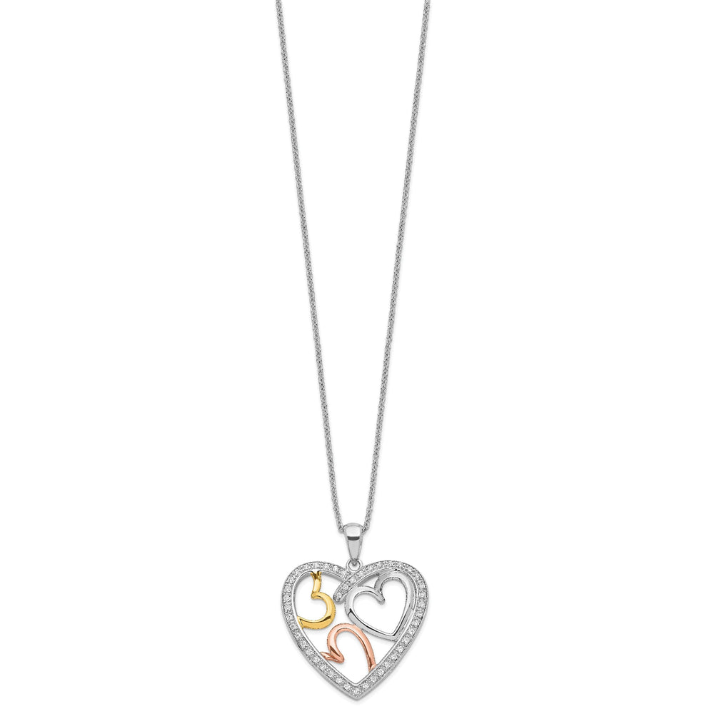 Sterling Silver The Bond of Love Heart Necklace