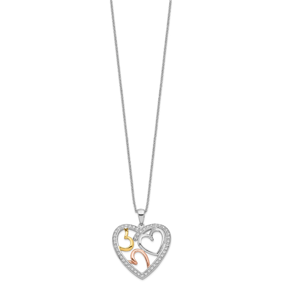 Sterling Silver The Bond of Love Heart Necklace