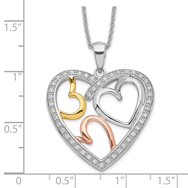 Sterling Silver The Bond of Love Heart Necklace