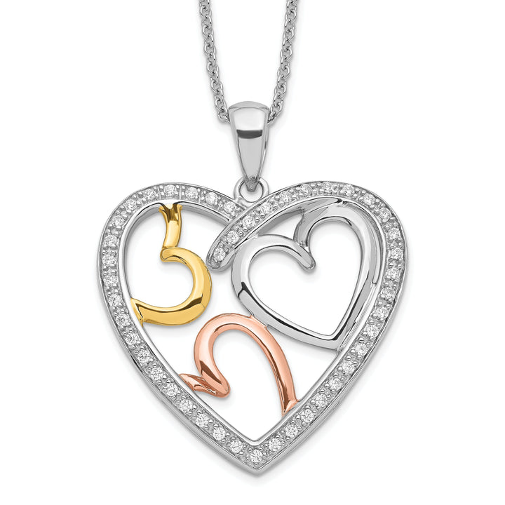 Sterling Silver The Bond of Love Heart Necklace