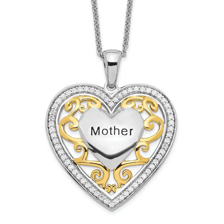 Sterling Silver Mother Heart Necklace