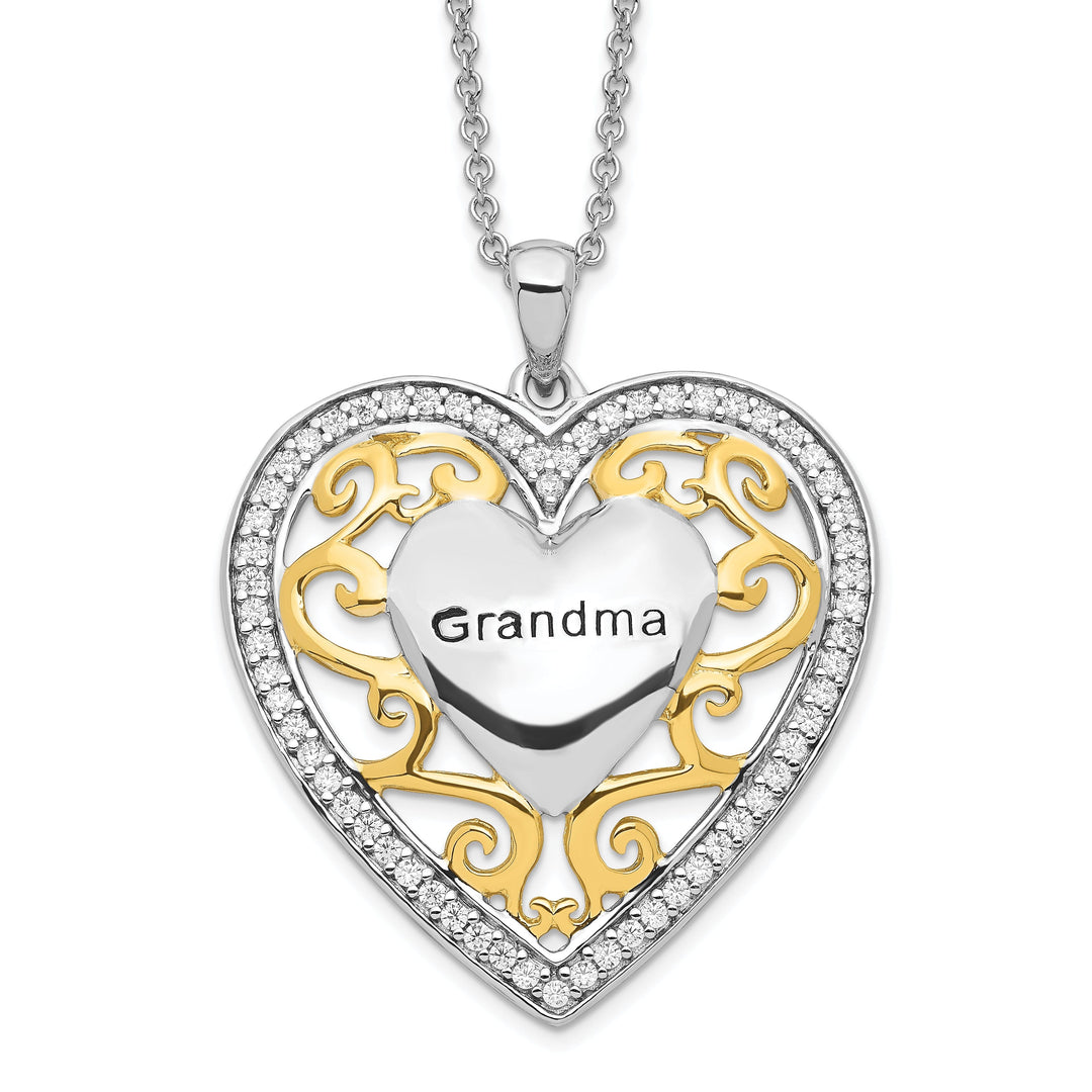 Sterling Silver Grandma Heart Necklace