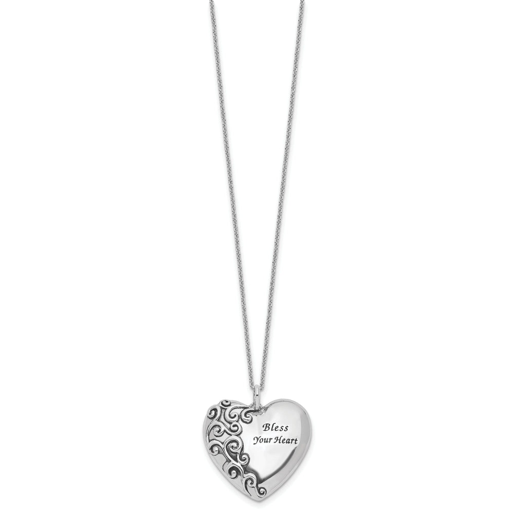 Sterling Silver Bless Your Heart Necklace