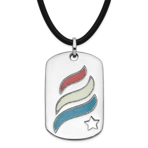 Sterling Silver Embrace Hope Dog Tag Pendant