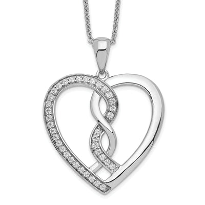 Sterling Silver Hearts Joed Together Necklace