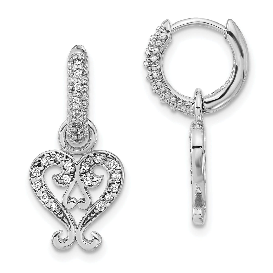 Sterling Silver Heart Charm Earrings