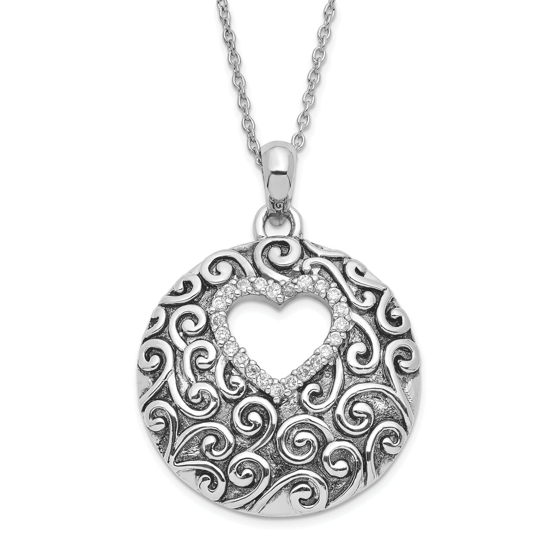 Sterling Silver Heart of a Family Heart Necklace