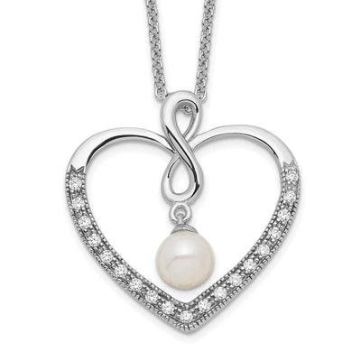 Sterling Silver Cultured Pearl My Friend Necklace