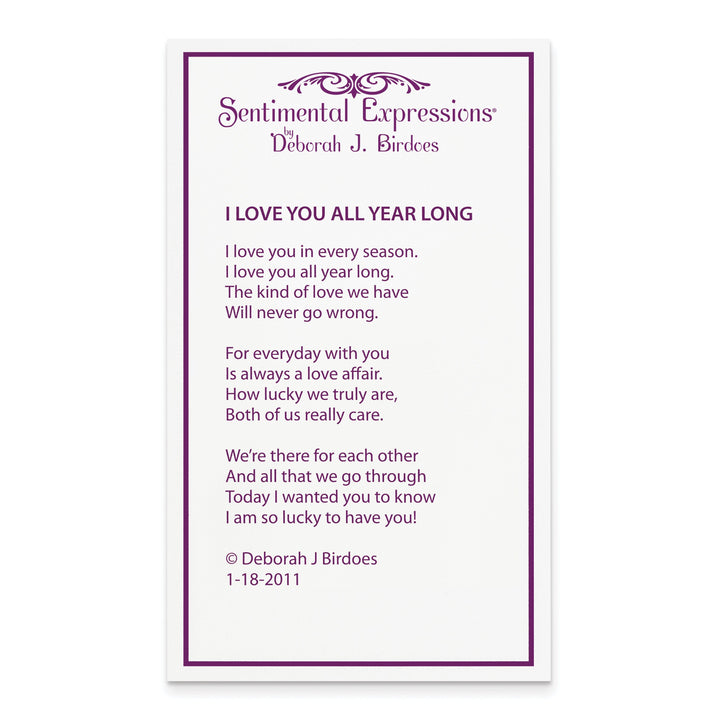 Sterling Silver I Love You All Year Long Necklace