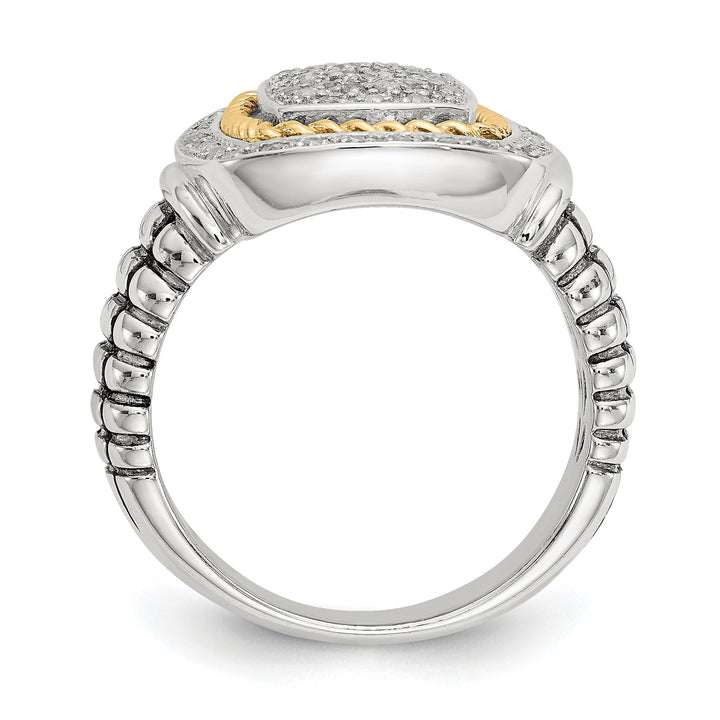 Sterling Silver Goldy Diamond Ring