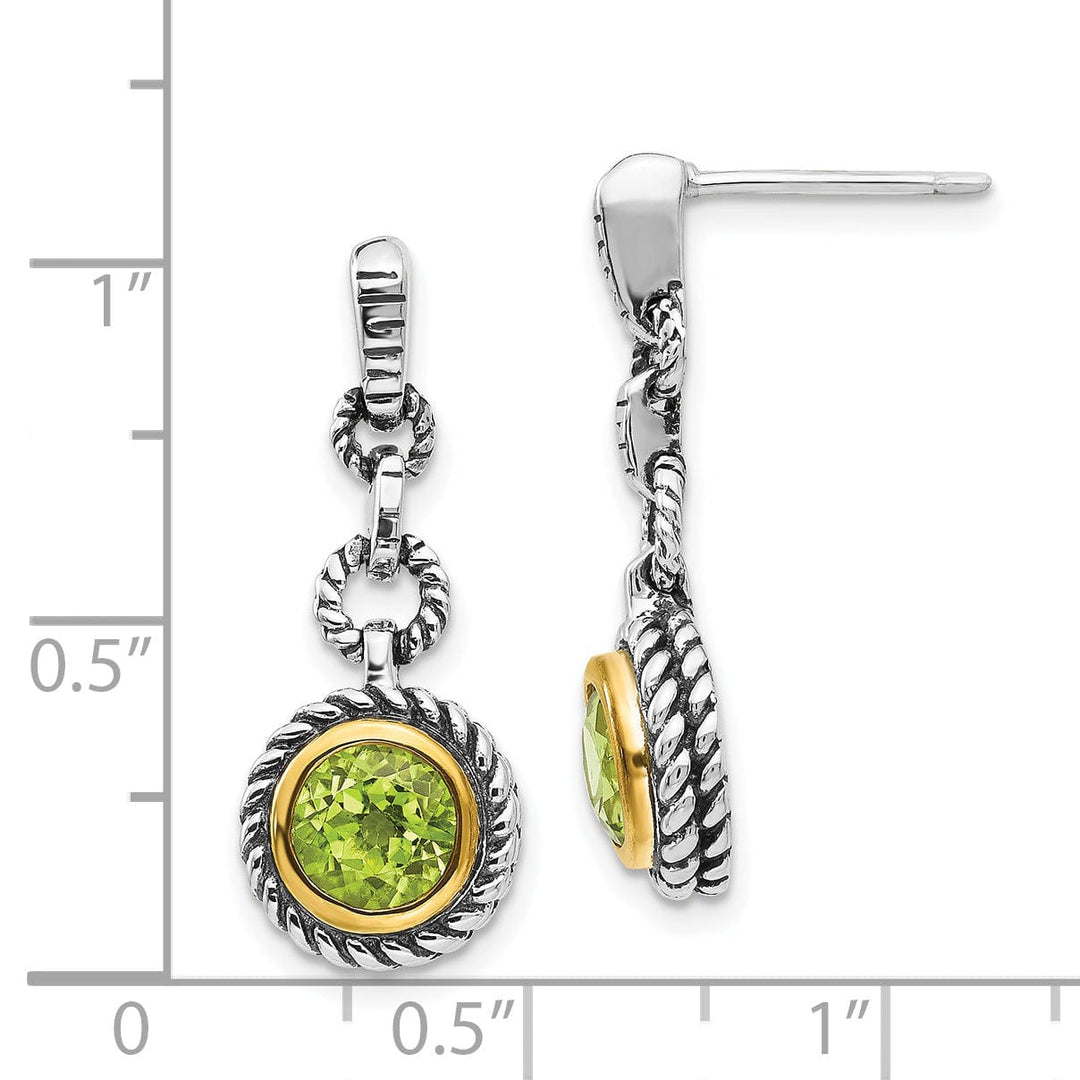 Sterling Silver Gold-plated Peridot Earrings