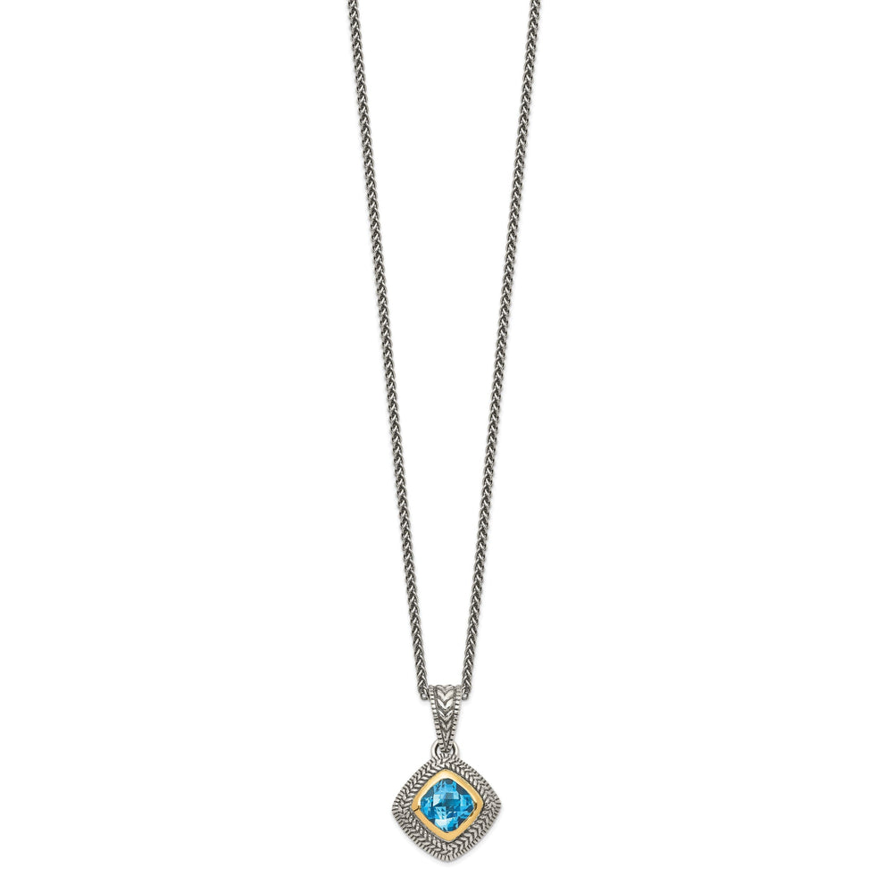 Sterling Silver Gold Sky Blue Topaz Necklace