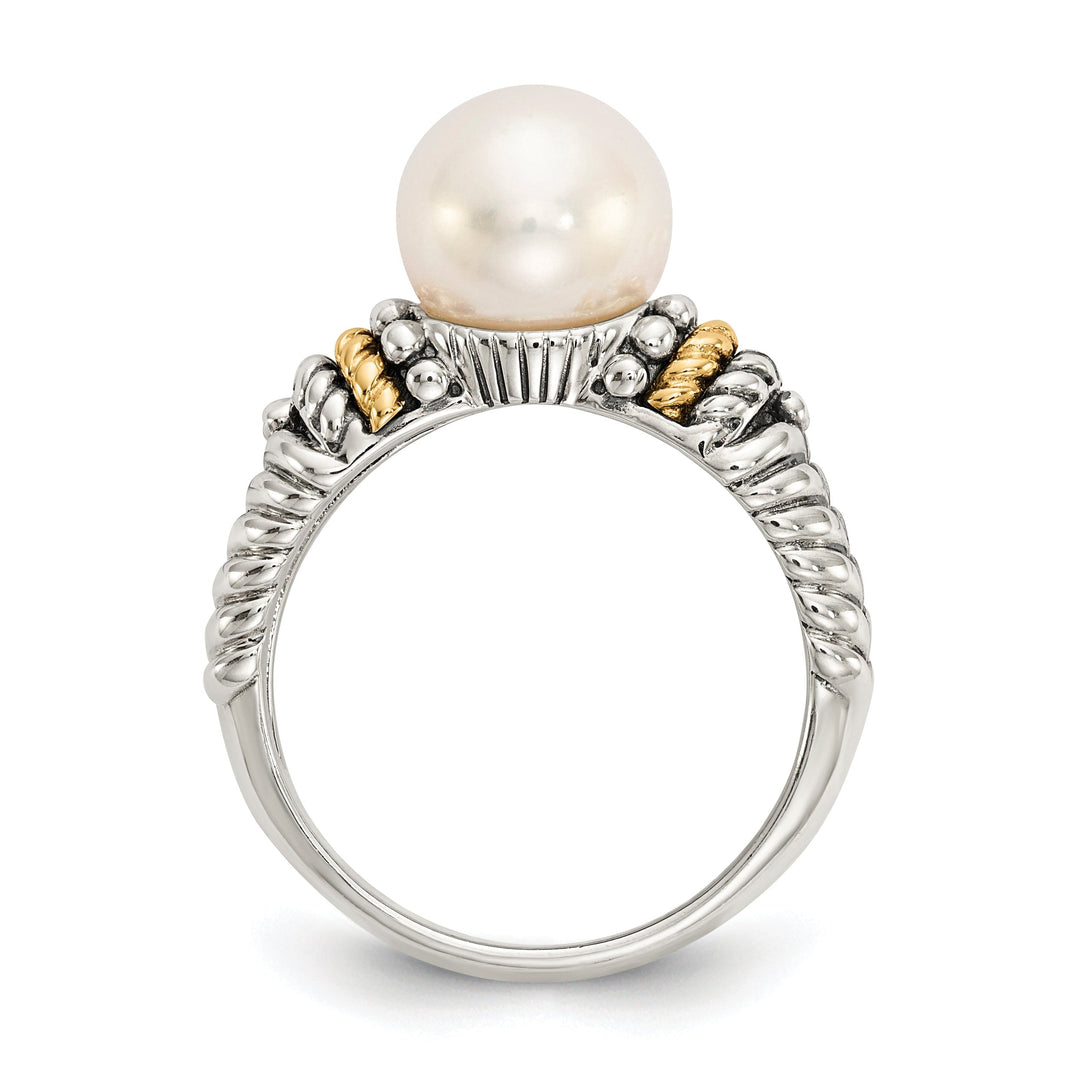 Sterling Silver Gold Pearl Ring