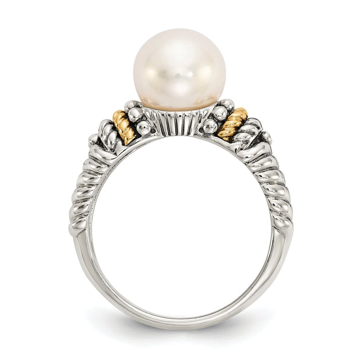 Sterling Silver Gold Pearl Ring