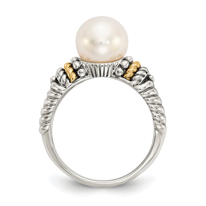 Sterling Silver Gold Pearl Ring