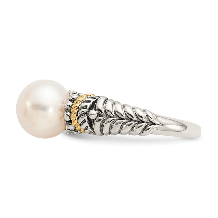 Sterling Silver Gold Pearl Ring