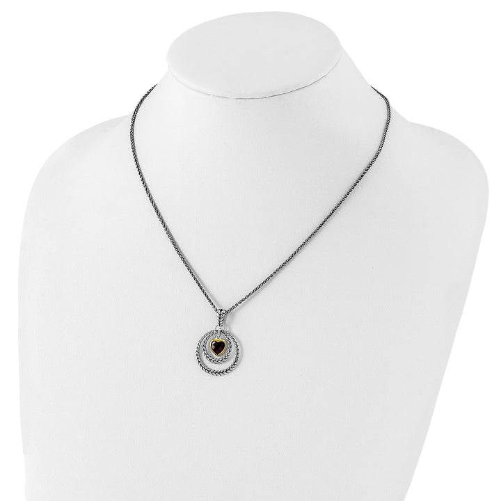 Sterling Silver Gold-plated Garnet Necklace