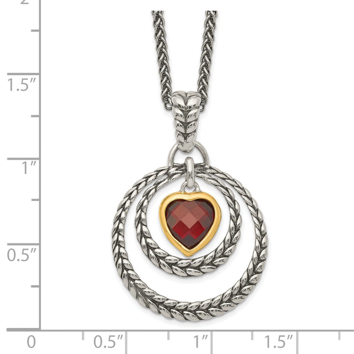 Sterling Silver Gold-plated Garnet Necklace