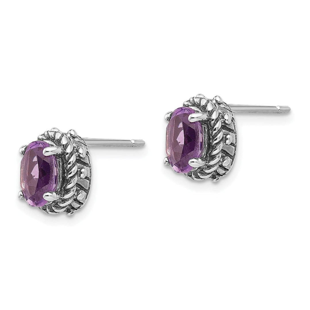 Sterling Silver 1.50 Carat Amethyst Earrings