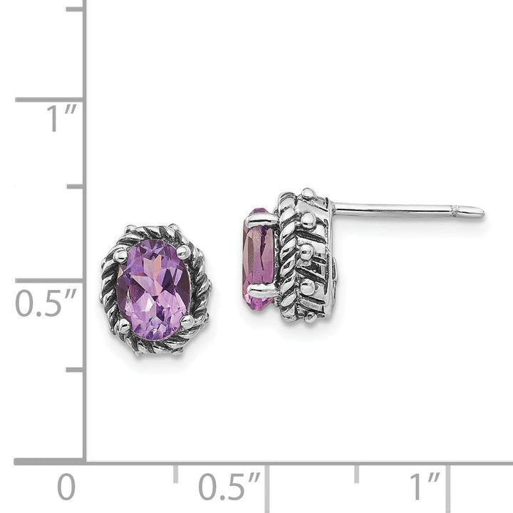 Sterling Silver 1.50 Carat Amethyst Earrings