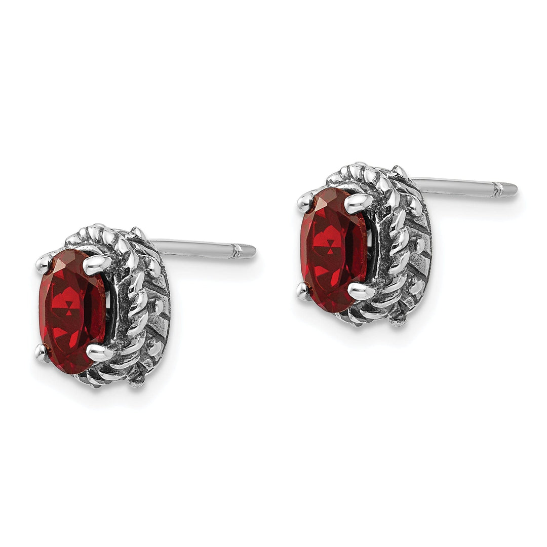 Sterling Silver 2.10 Carat Garnet Earrings