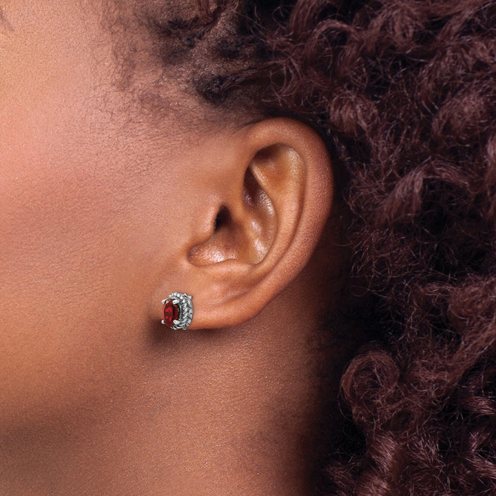 Sterling Silver 2.10 Carat Garnet Earrings