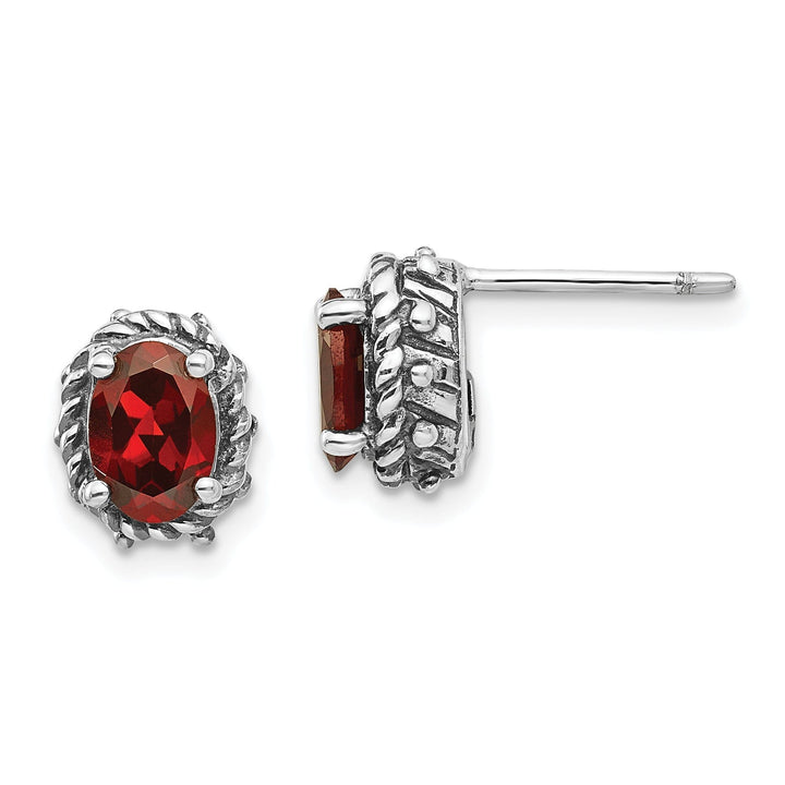 Sterling Silver 2.10 Carat Garnet Earrings