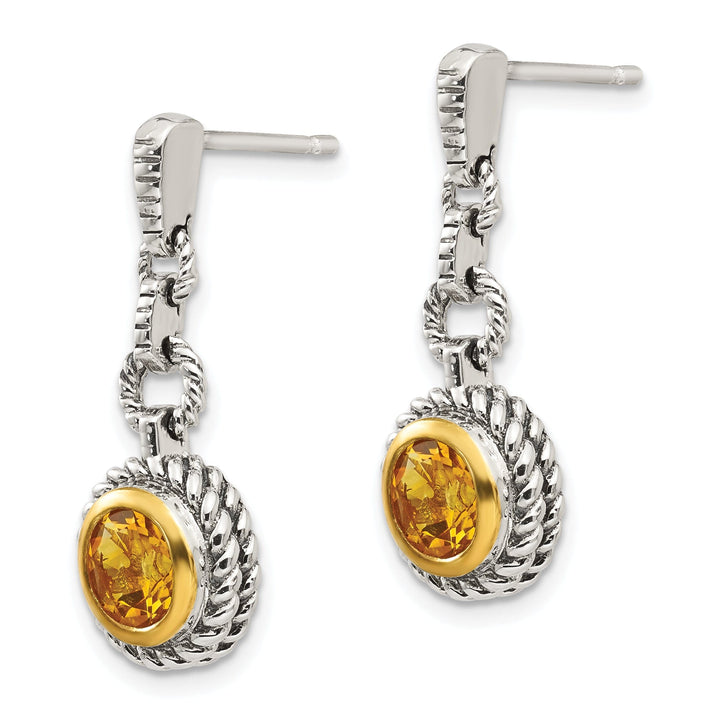 Sterling Silver Gold-plated Citrine Earrings