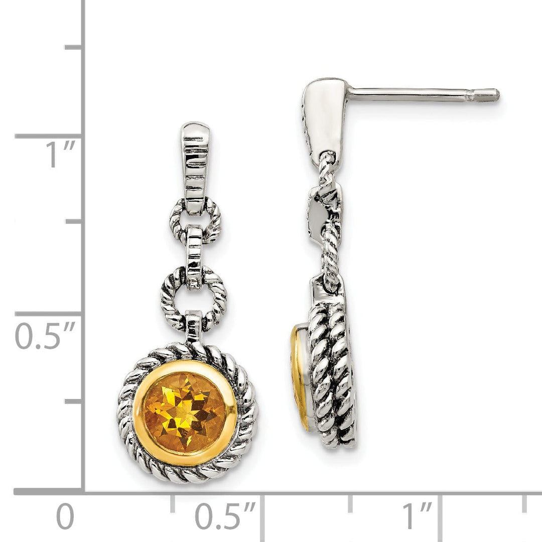 Sterling Silver Gold-plated Citrine Earrings