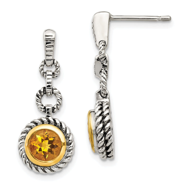 Sterling Silver Gold-plated Citrine Earrings