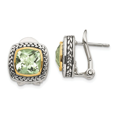 Sterling Silver Gold Green Amethyst Earrings at $ 222.07 only from Jewelryshopping.com