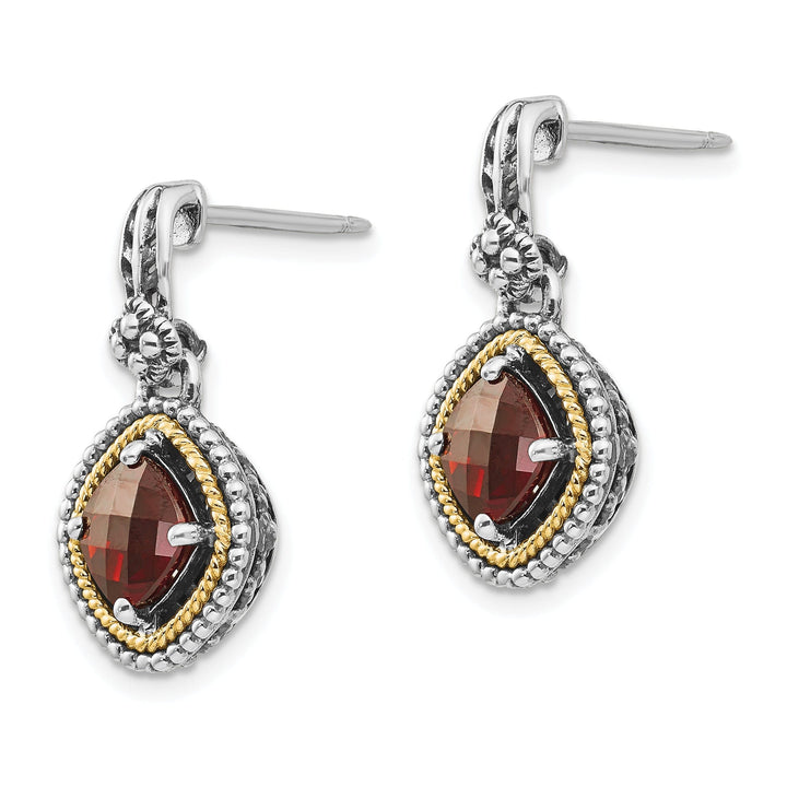 Sterling Silver Gold 2.19 Carat Garnet Earrings