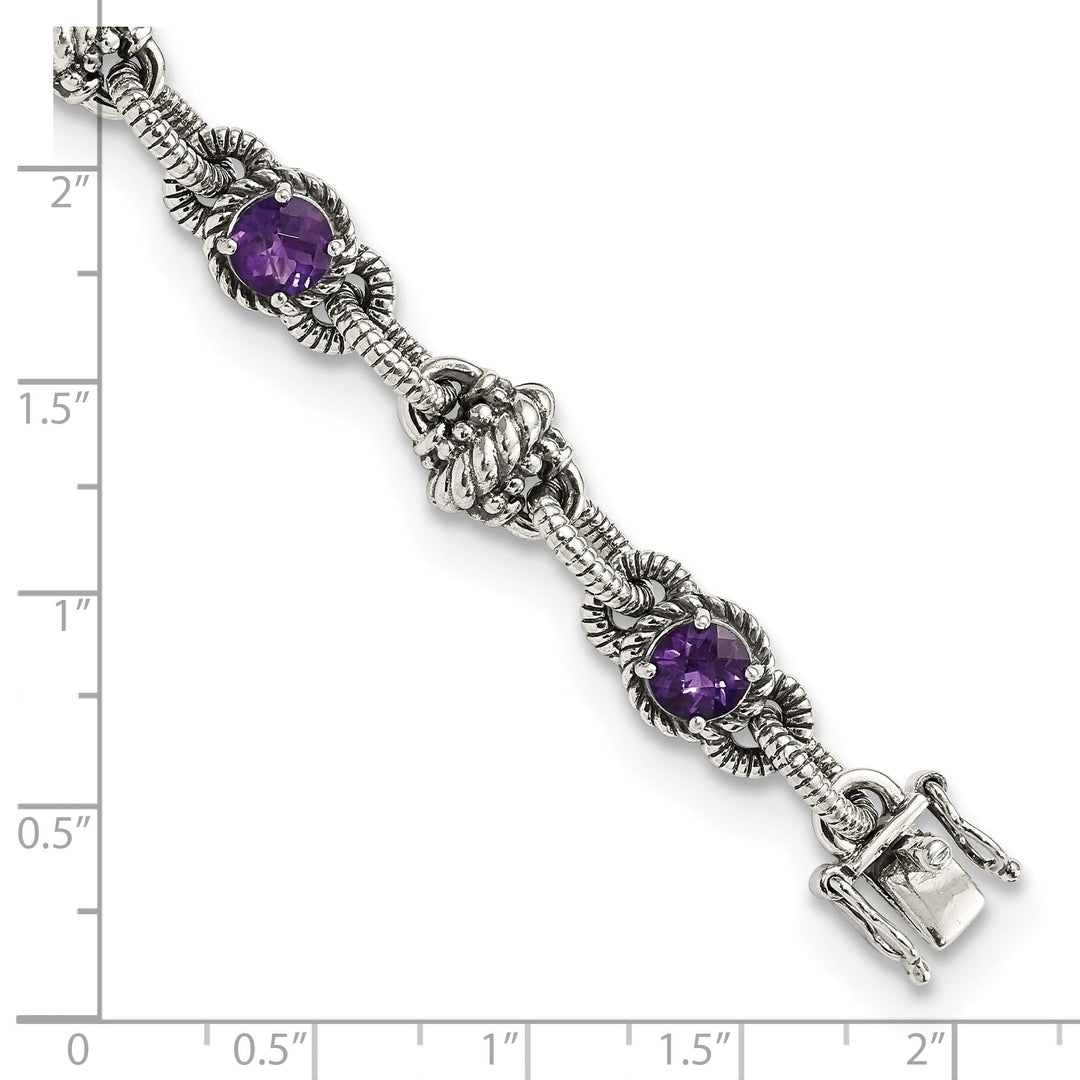 Sterling Silver Amethyst 7.75 Bracelet