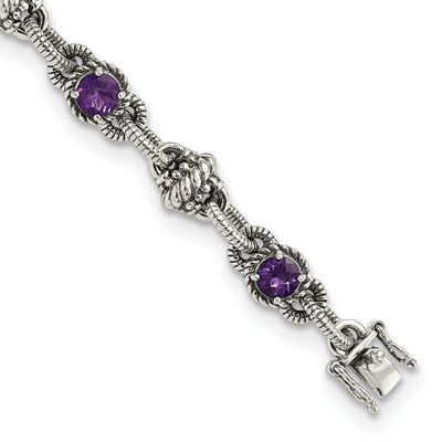 Sterling Silver Amethyst 7.75 Bracelet at $ 186.14 only from Jewelryshopping.com