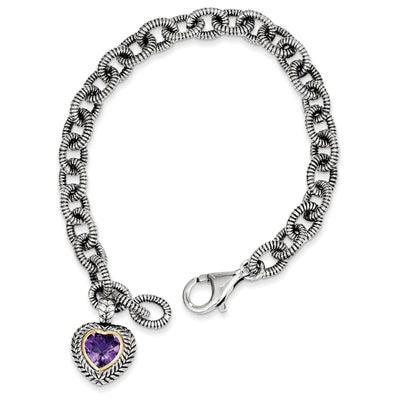 Sterling Silver Goldy Amethyst Link Bracelet at $ 261 only from Jewelryshopping.com