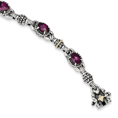 Sterling Silver Gold Rhodolite Garnet Bracelet at $ 372.93 only from Jewelryshopping.com