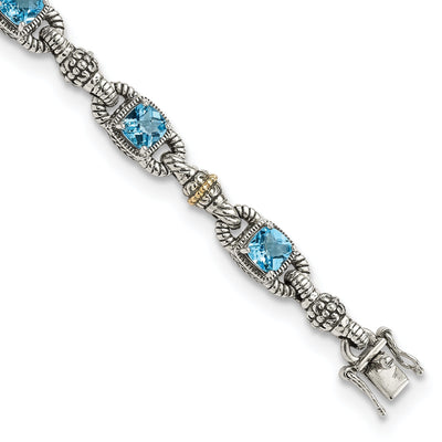 Sterling Silver Gold Sky Blue Topaz Bracelet at $ 384.06 only from Jewelryshopping.com