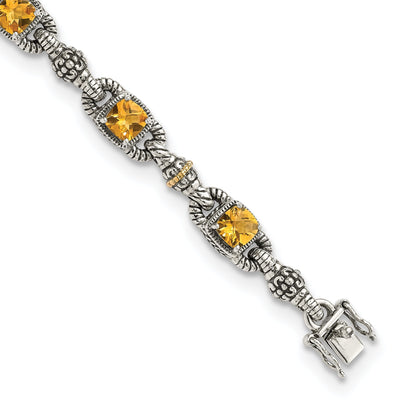 Sterling Silver Gold Citrine 7.25 Bracelet at $ 374.53 only from Jewelryshopping.com