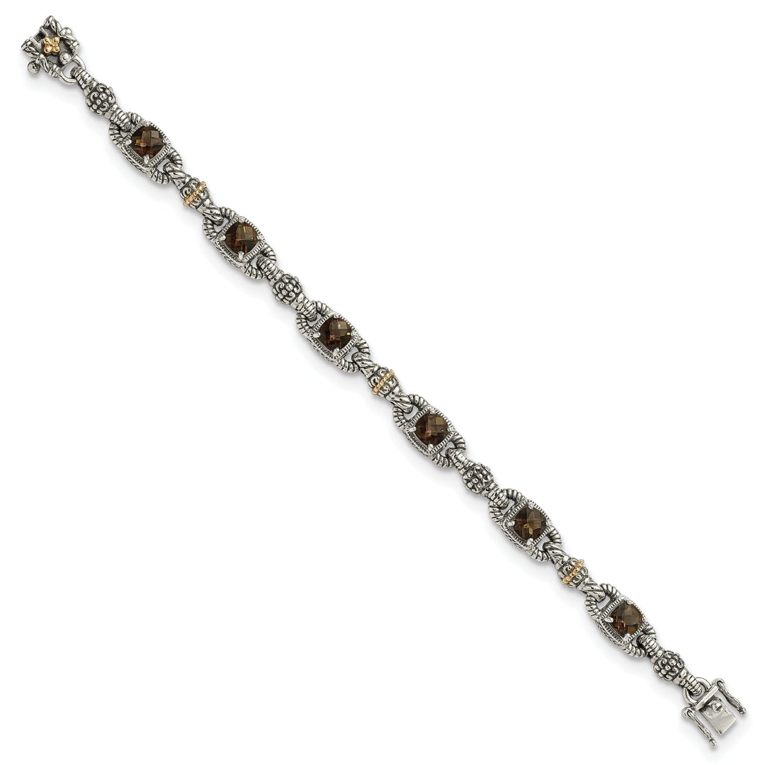 Sterling Silver Gold Smokey Quartz Bracelet