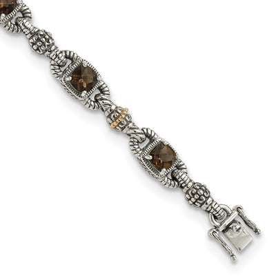 Sterling Silver Gold Smokey Quartz Bracelet at $ 327.81 only from Jewelryshopping.com