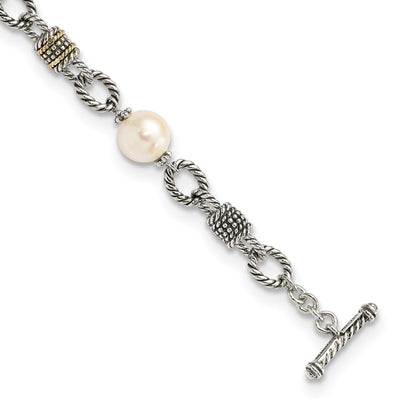 Sterling Silver Gold Pearl 7.5 Bracelet at $ 206.62 only from Jewelryshopping.com