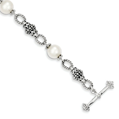 Sterling Silver Pearl 8in Bracelet at $ 134.46 only from Jewelryshopping.com