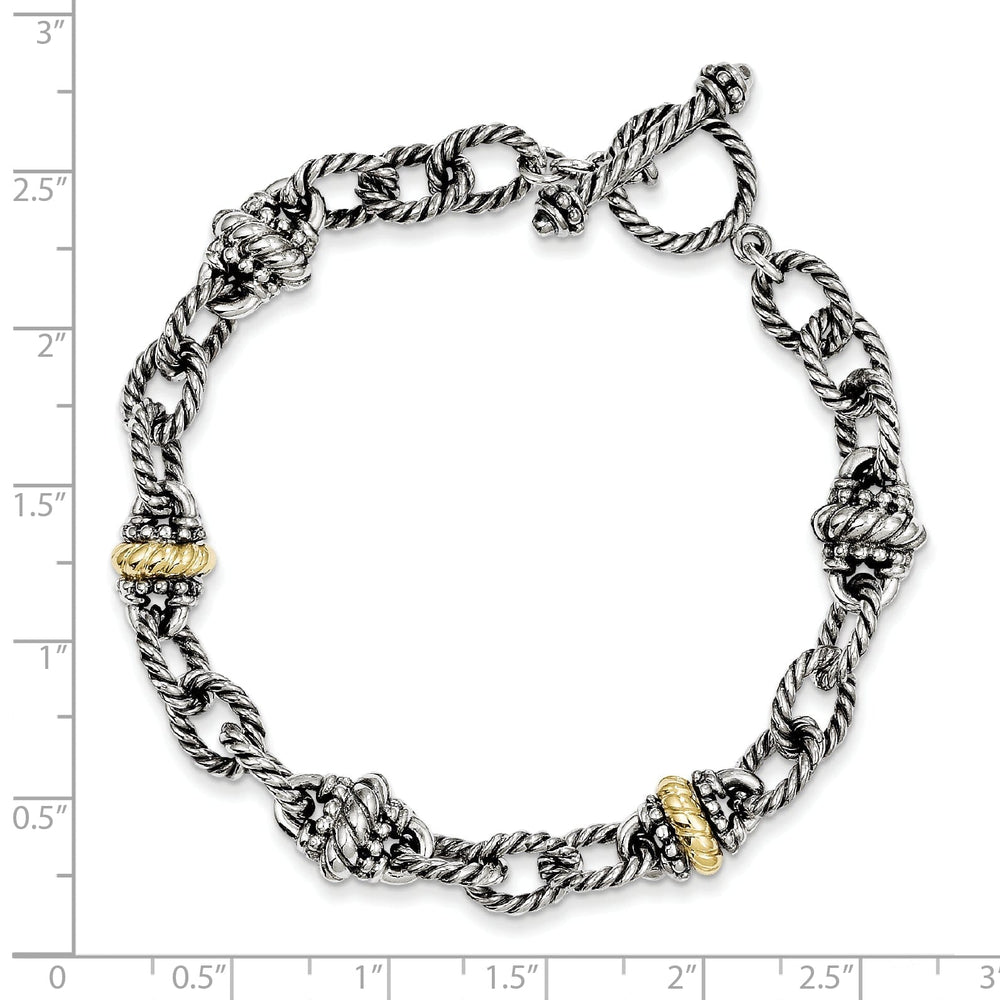 Sterling Silver Gold 7.5 Link Bracelet