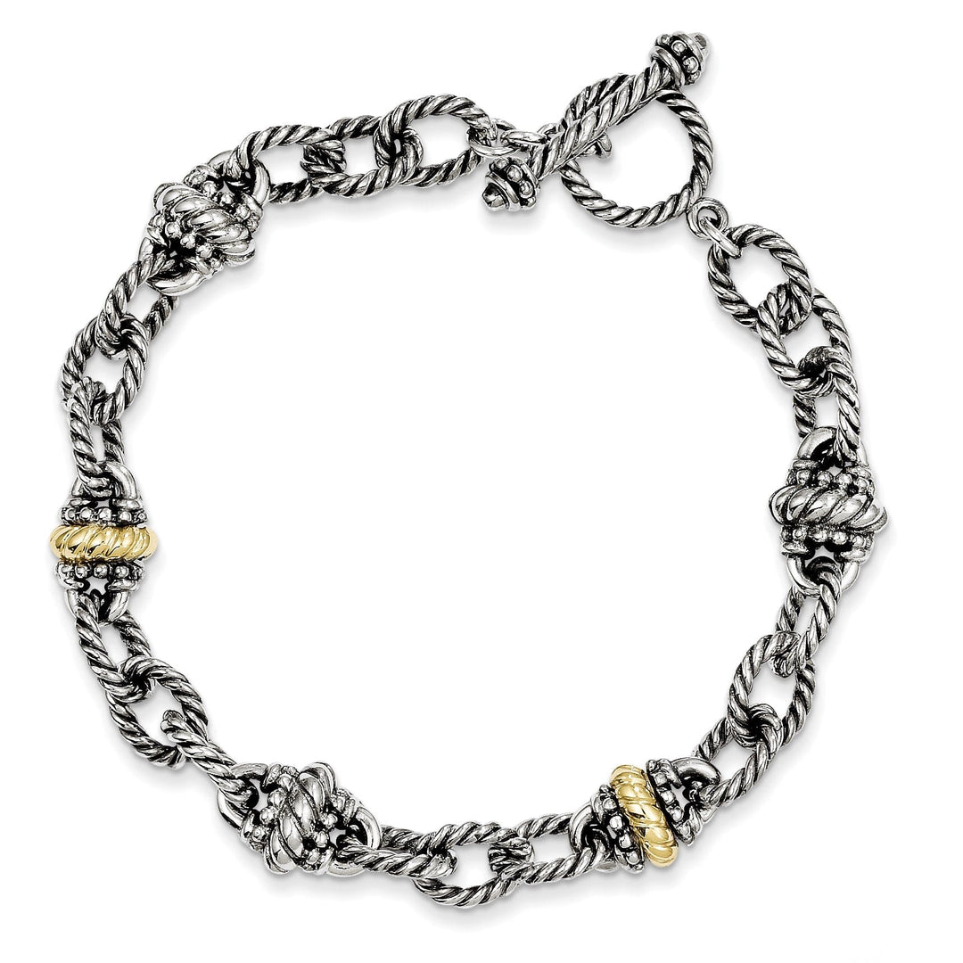 Sterling Silver Gold 7.5 Link Bracelet