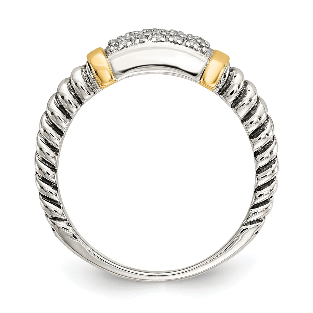 Sterling Silver Gold 1/8 Carat Diamond Ring