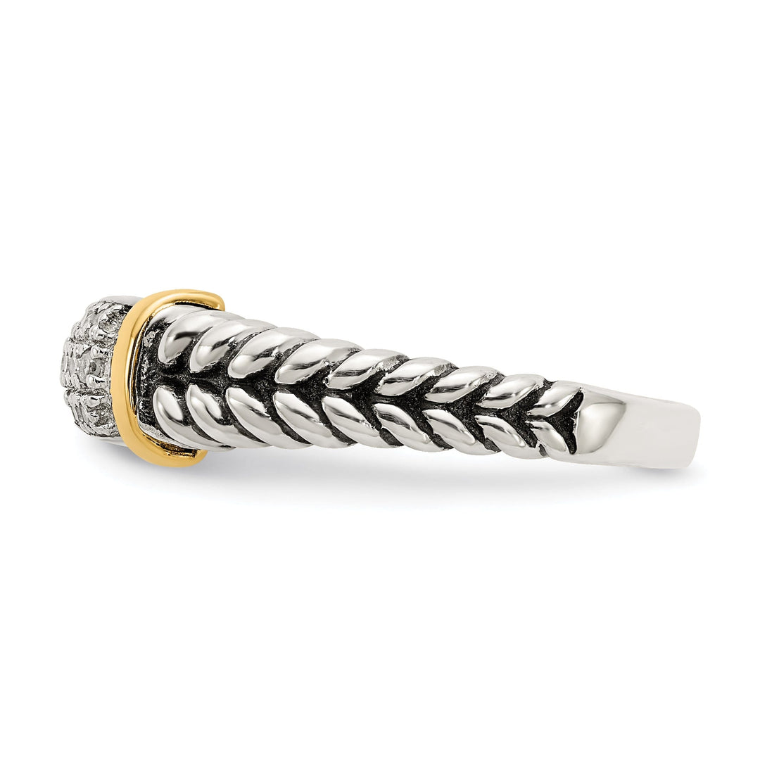 Sterling Silver Gold 1/8 Carat Diamond Ring