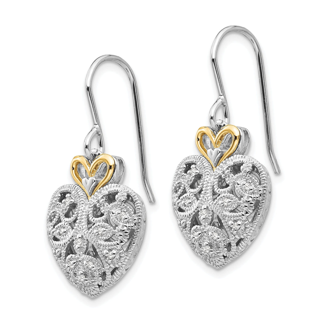 Sterling Silver Gold Diamond Vintage Earrings