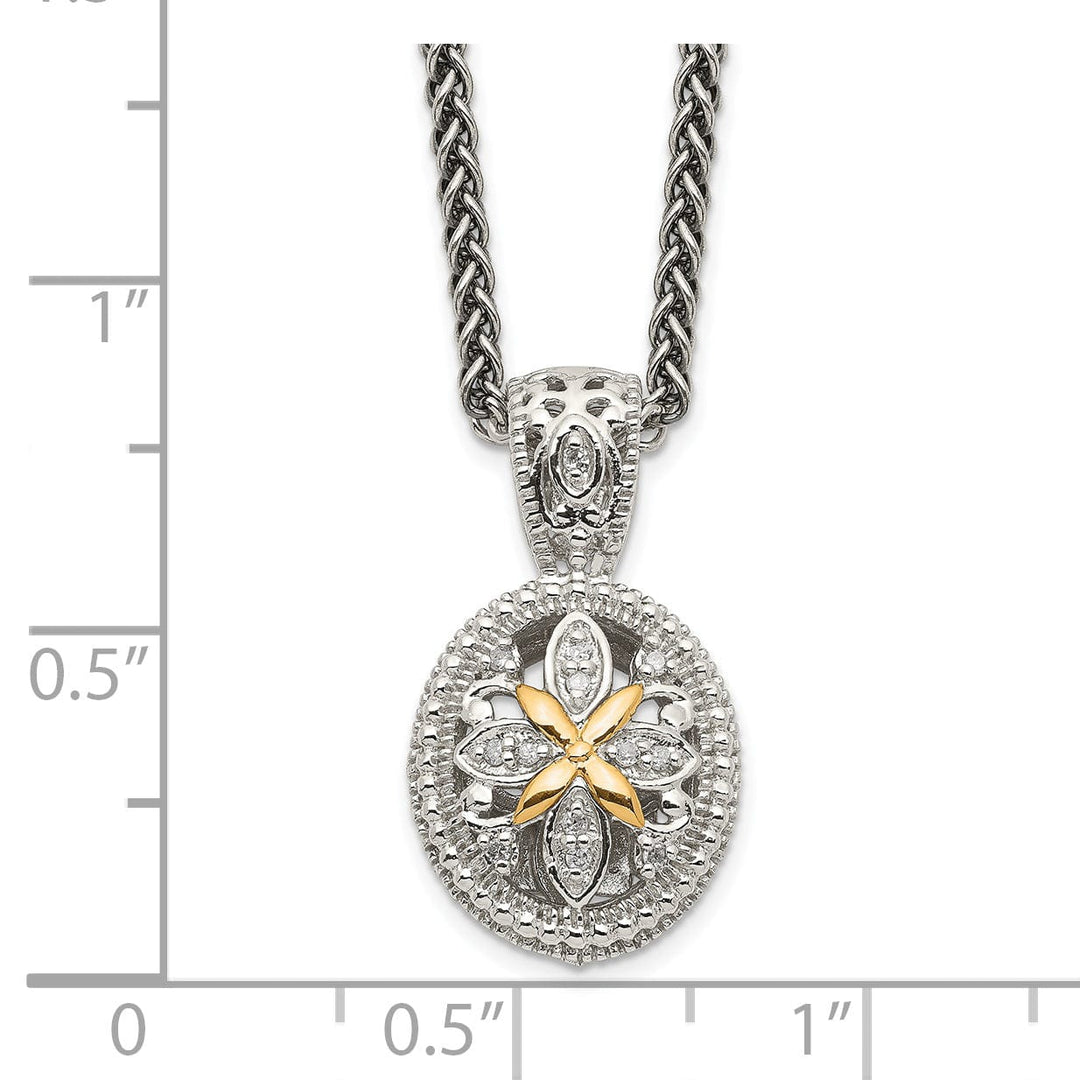 Sterling Silver Gold Diamond Necklace