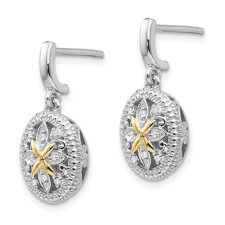 Sterling Silver Gold Diamond Earrings