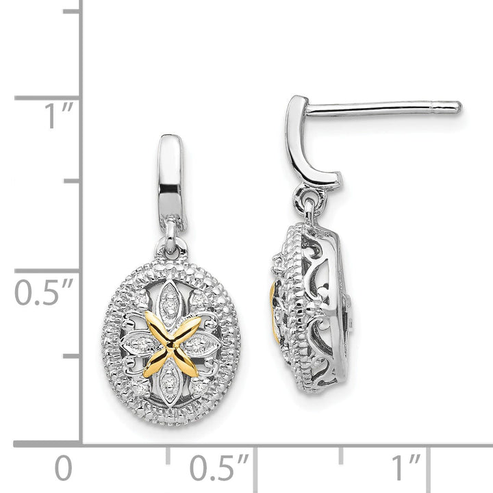 Sterling Silver Gold Diamond Earrings